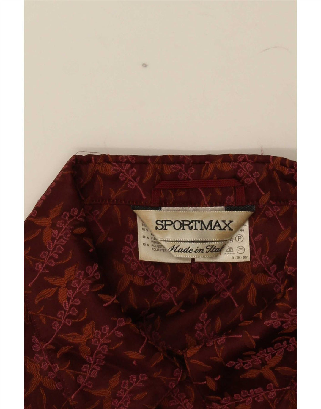 Sportmax Dame Kortærmet Blazer Jacket UK 12 Medium Brown Floral