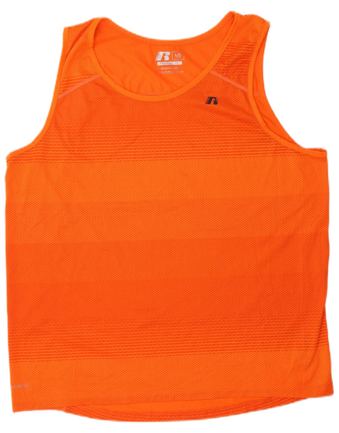Russell Athletic Herrevest Top UK 42/44 Stor orange stribet polyester