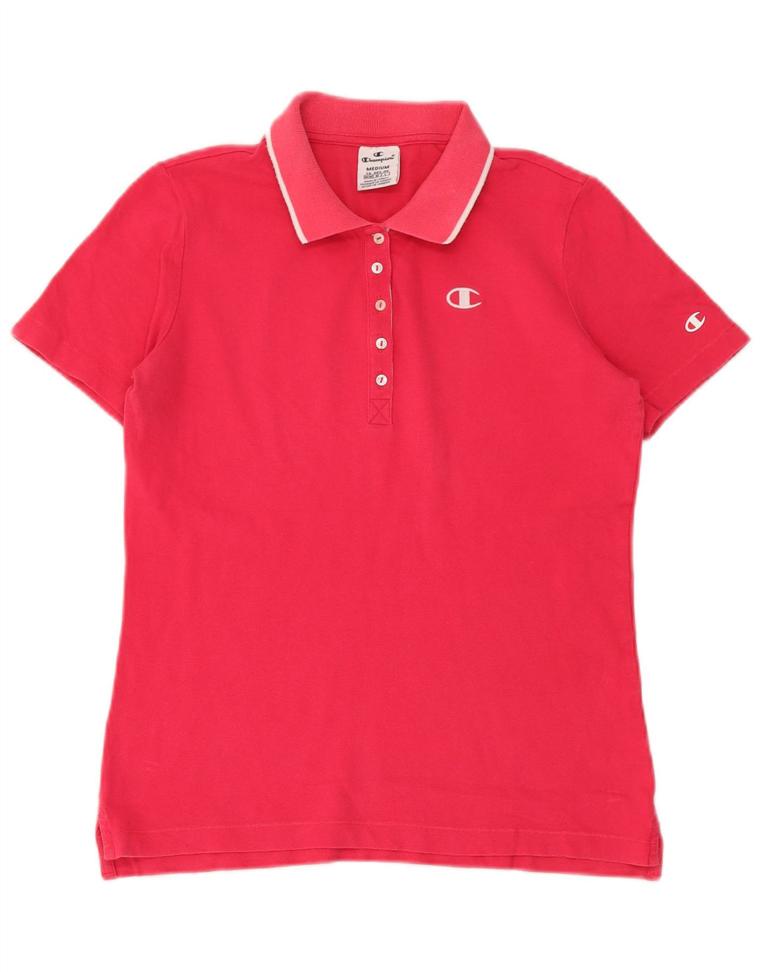 Champion Dame Polo Shirt UK 12 Medium Pink
