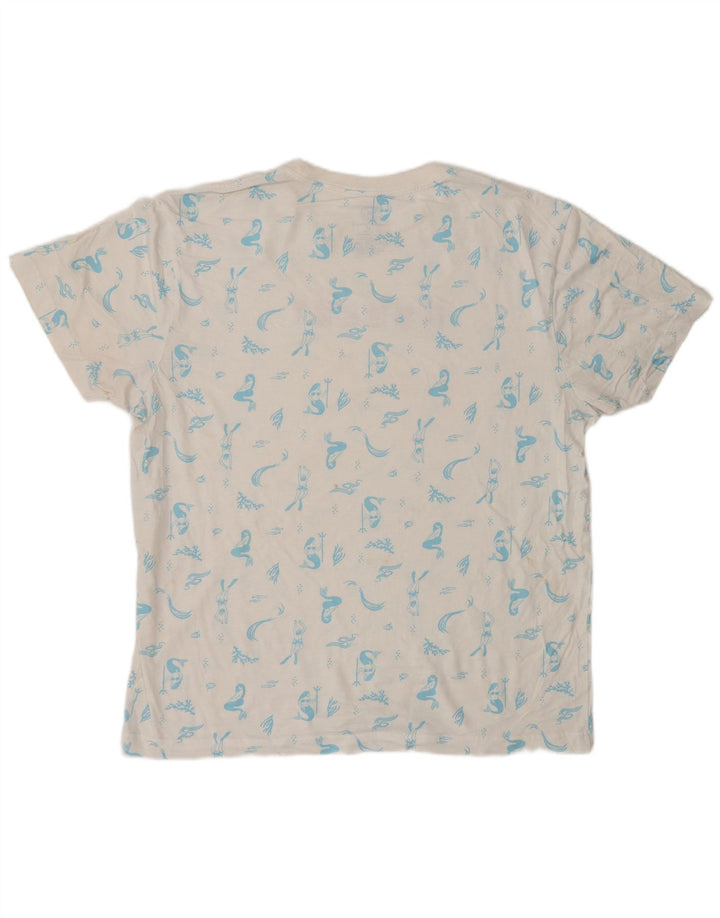 HURLEY Herre grafisk T-shirt Top Medium Hvid Bomuld