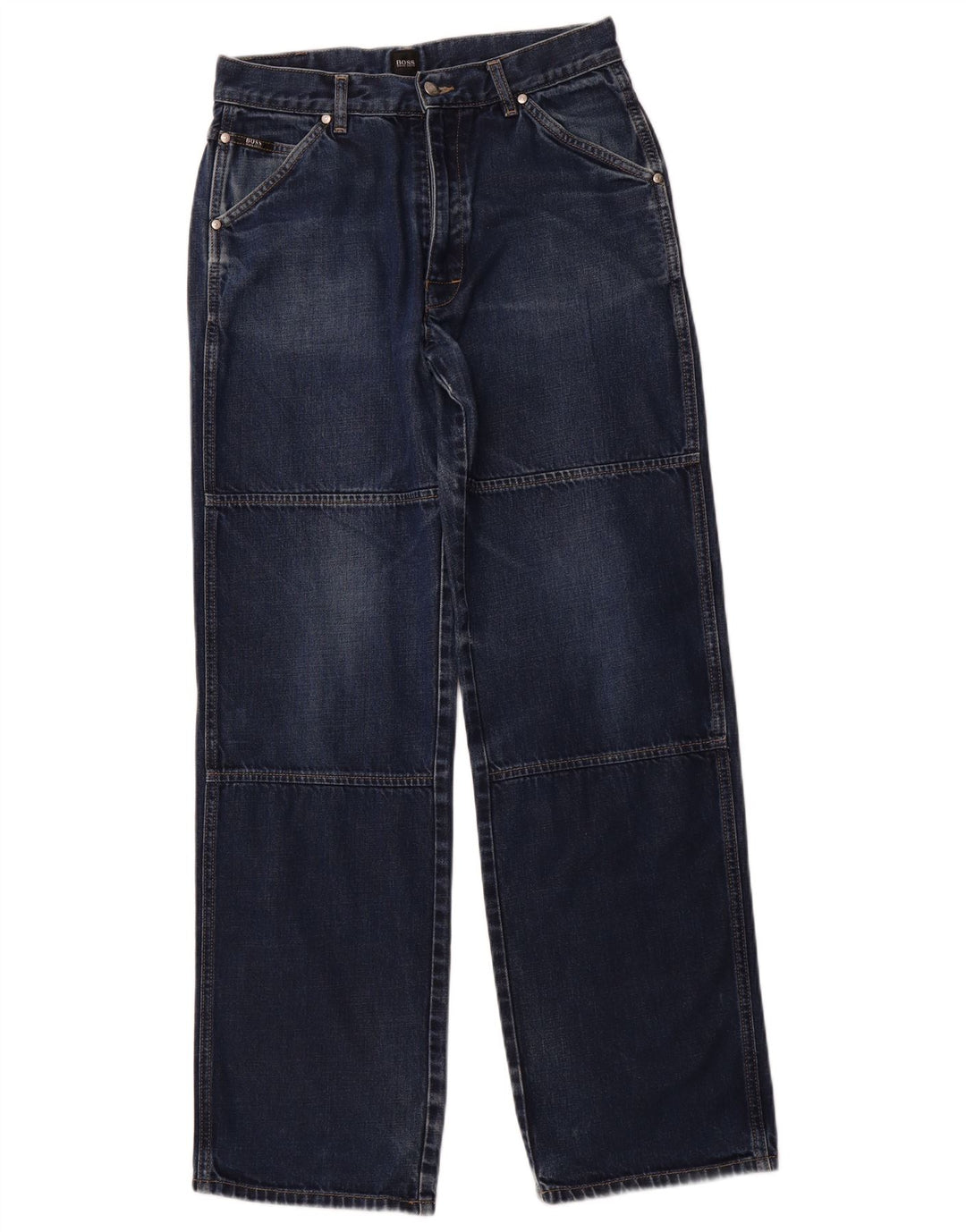 HUGO BOSS Straight jeans til mænd W31 L34 Marineblå bomuld