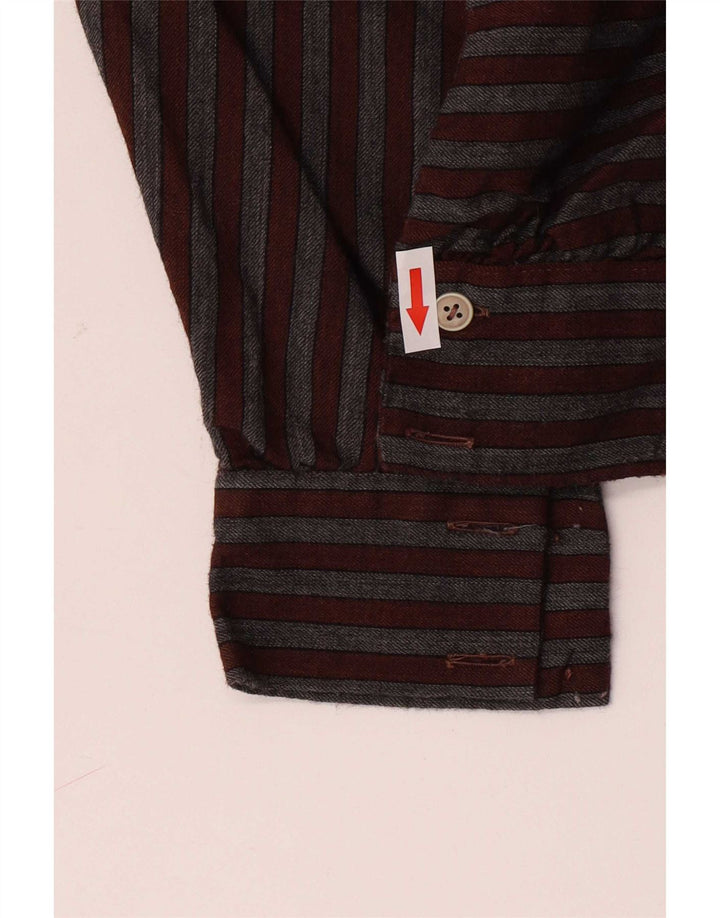 Vintage Dame Bluse Top IT 40 Lille Brun Stribet