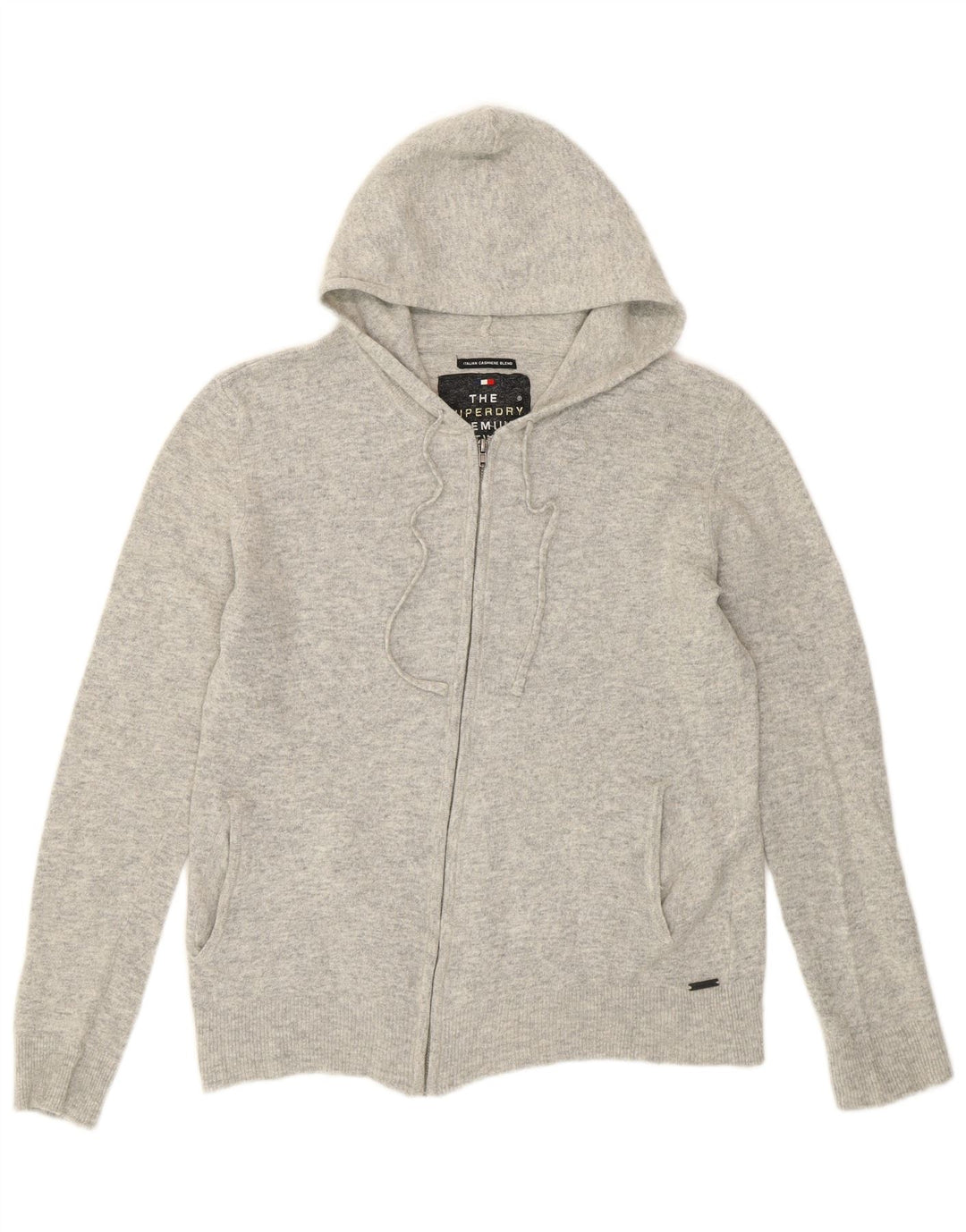 Superdry Sweater med hætte til kvinder UK 14 Mellemgrå uld