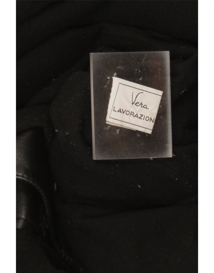 Vintage læderfrakke til kvinder IT 42 Medium sort læder