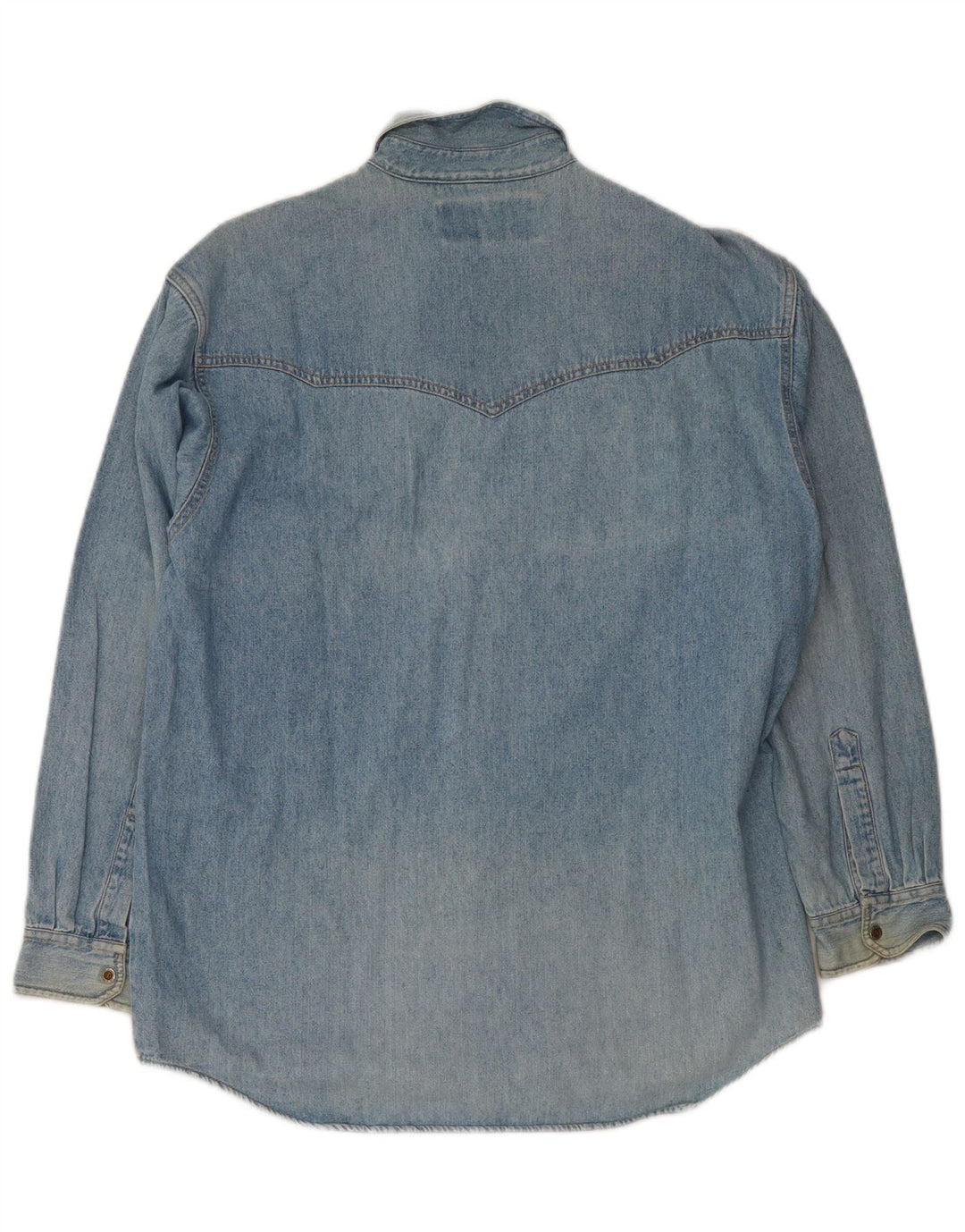 Vintage denimskjorte til mænd Medium Blue Cotton