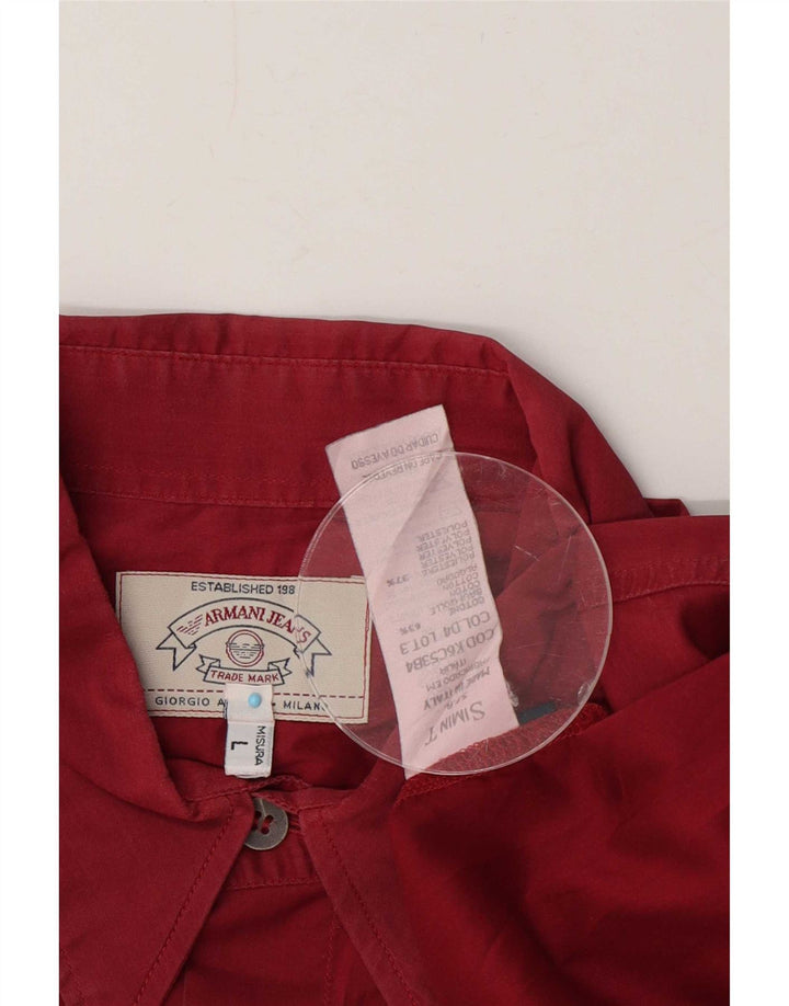Armani Jeans Herreskjorte Stor rød bomuld