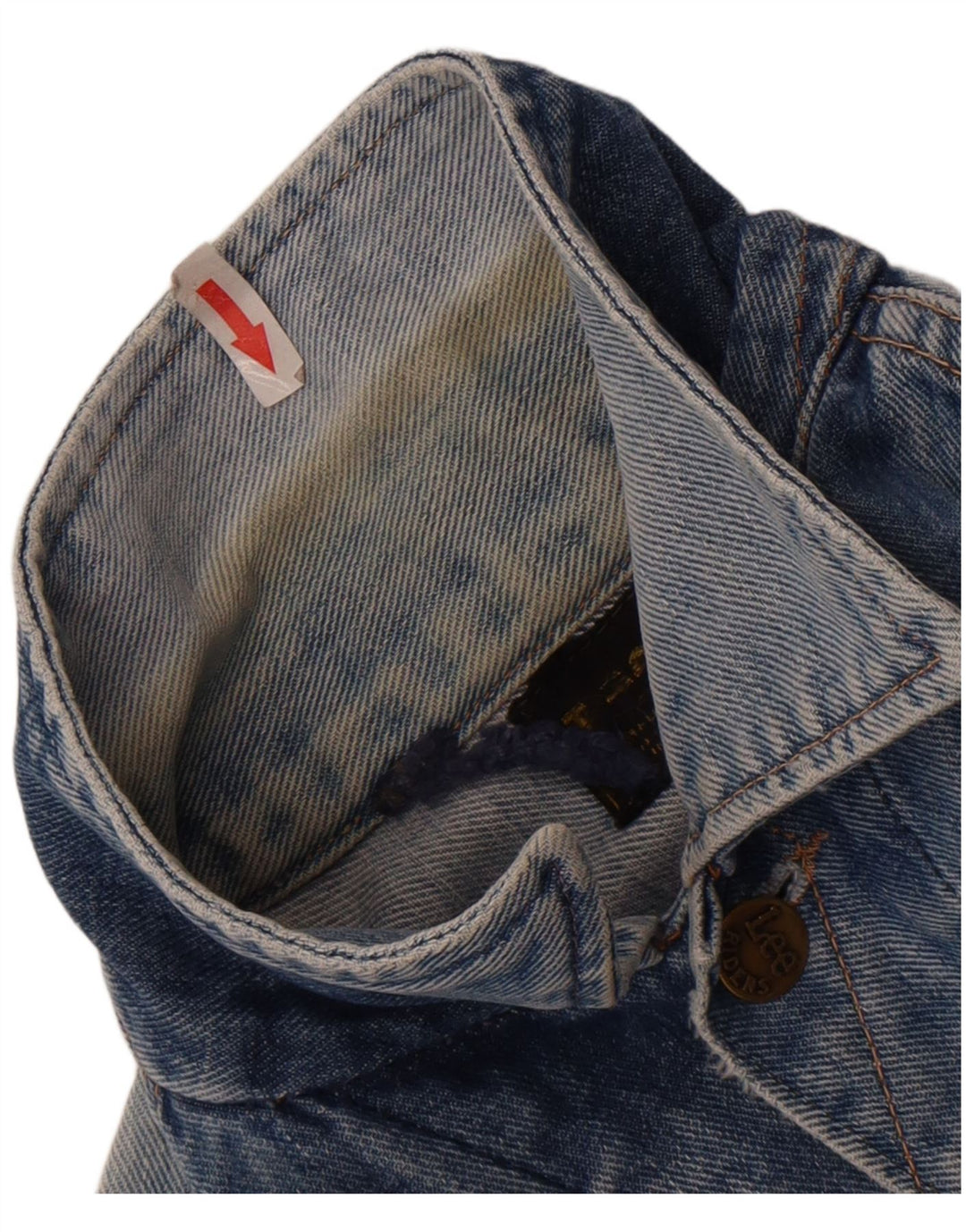 Lee Dame Crop Denim Jacket UK 12 Medium Blue