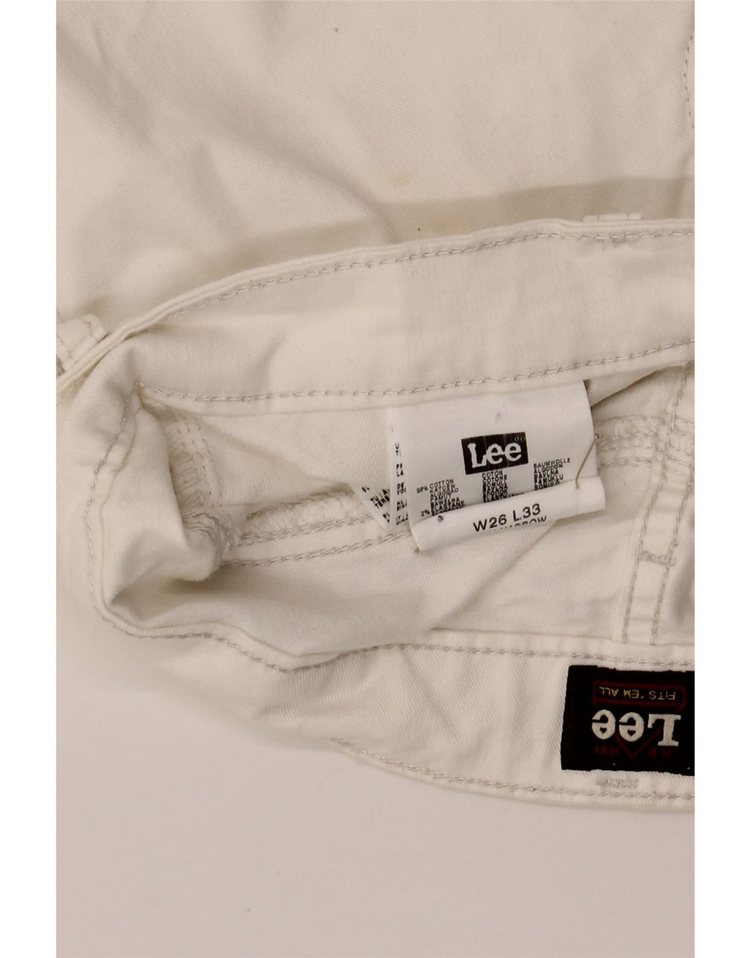 LEE Straight Jeans til kvinder W26 L33 Hvid Bomuld