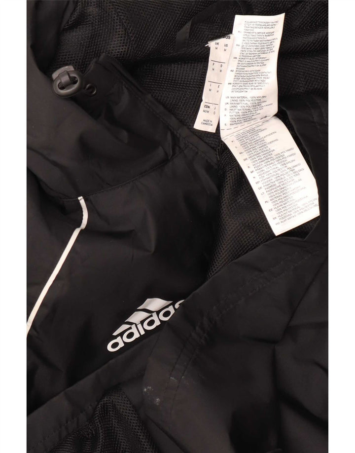 Adidas Regnjakke med hætte til mænd UK 38 Medium Sort Nylon