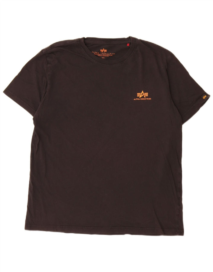 Alpha Industries Herre T-Shirt Top Stor Sort