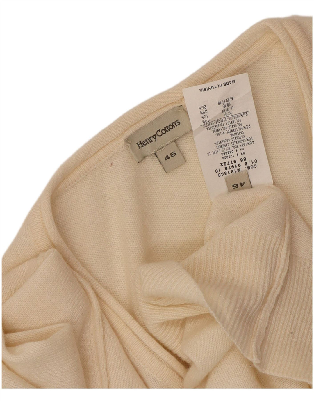 Henry Cottons Dame V-hals sweater IT 46 Large Off White