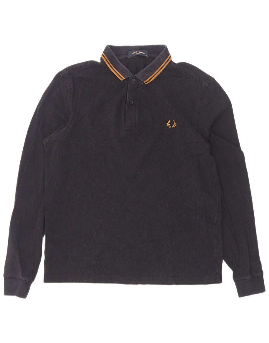 Fred Perry Langærmet herre poloshirt Medium marineblå stribet bomuld