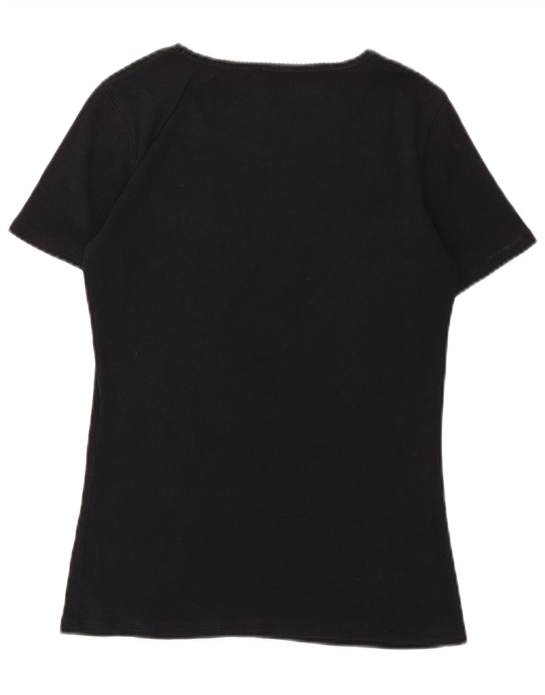 MAX & CO. Grafisk T-shirt top til kvinder UK 12 Medium Sort bomuld