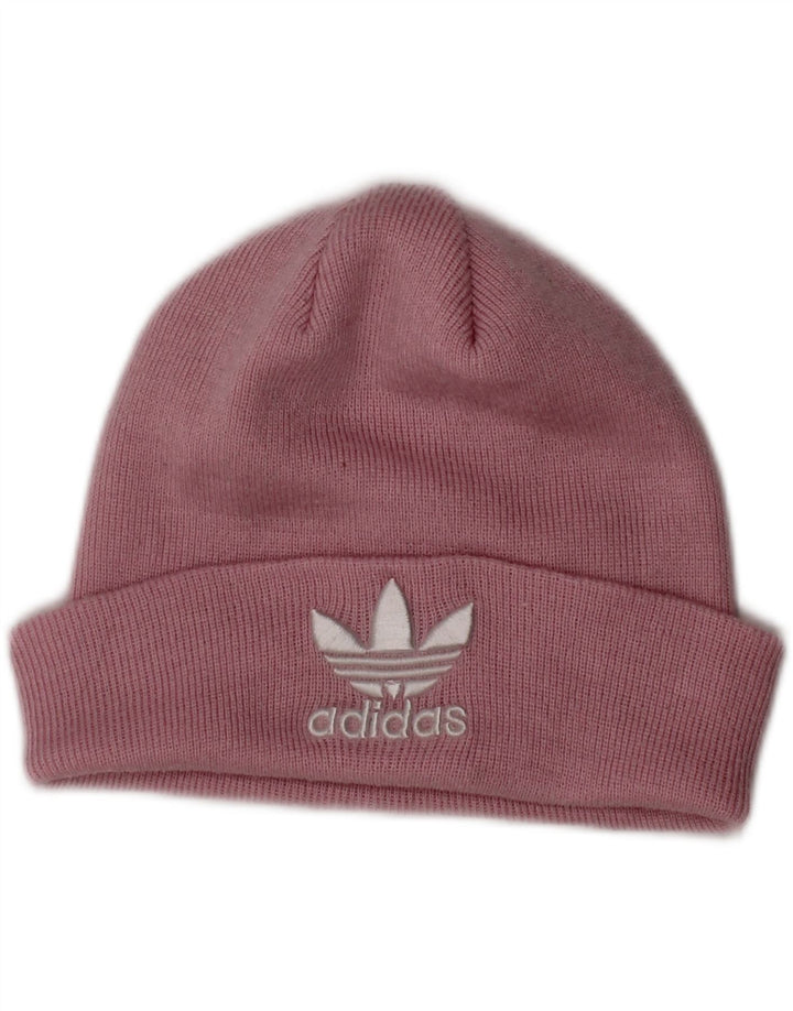 ADIDAS Womens Graphic Beanie Hat One Size Pink Polyacrylic