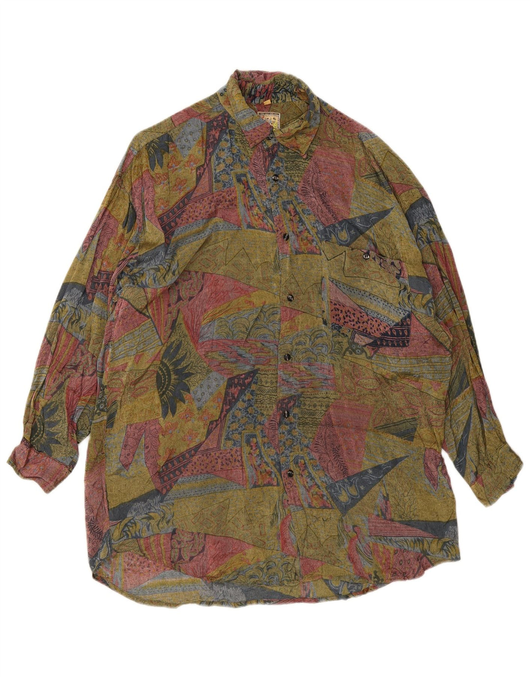 C&A Herreskjorte str. 39/40 Medium Flerfarvet geometrisk viskose