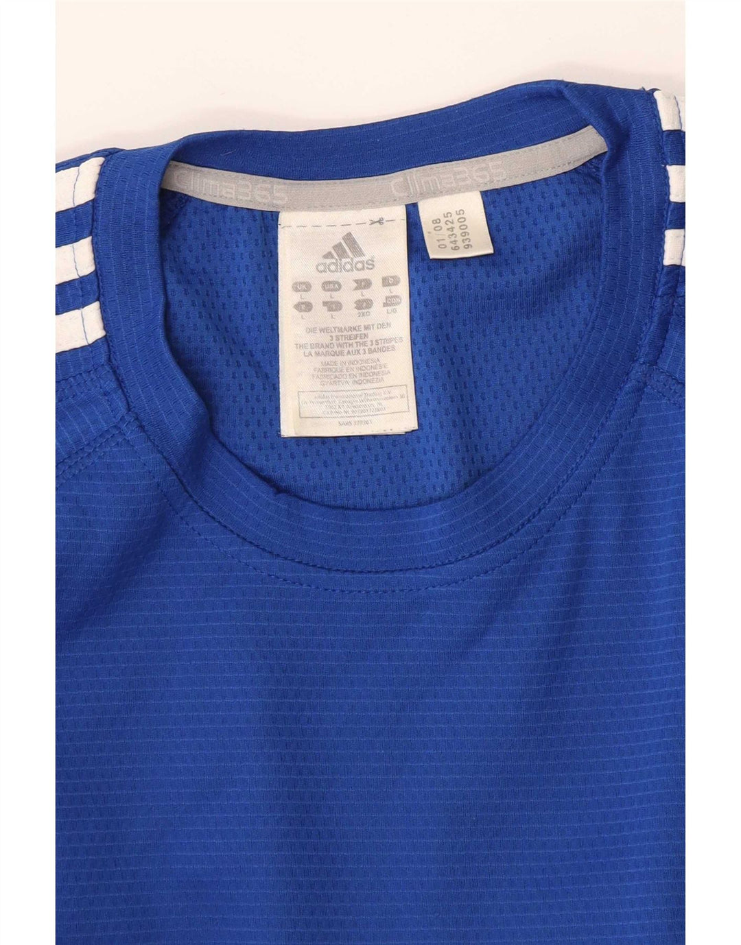 Adidas Herre T-Shirt Top Stor Blå Polyester