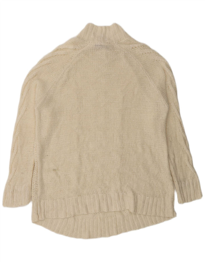 Marks & Spencer Dame Turtle Neck Jumper Sweater UK 16 Stor Beige Akryl