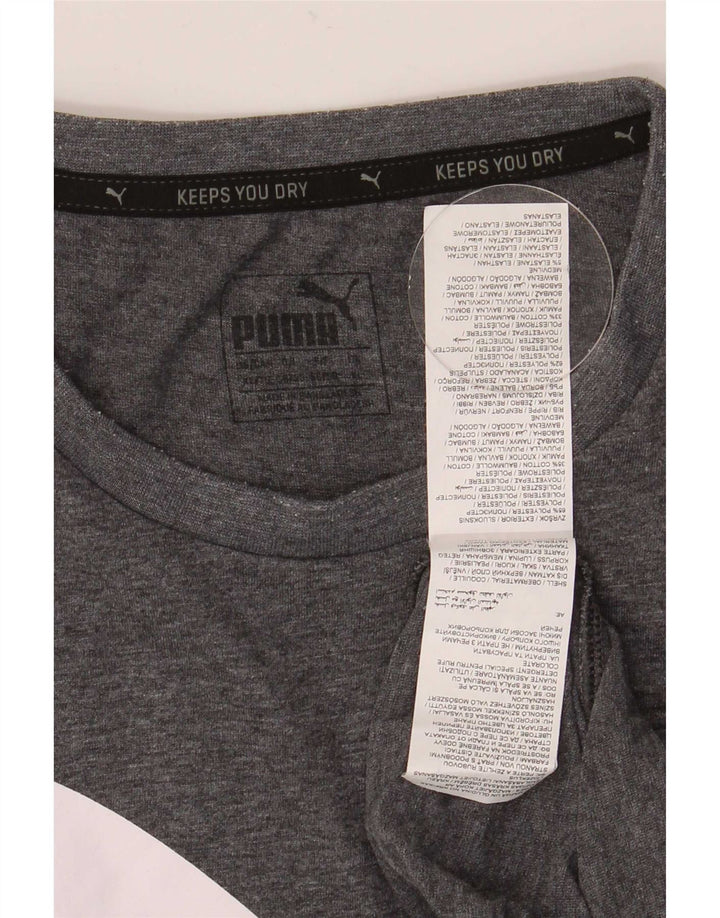 Puma Herre Grafisk T-Shirt Top XL Grå Polyester