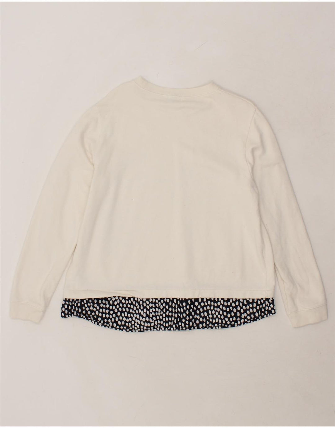 J. CREW Womens Sweatshirt Jumper UK 16 Large White Colourblock Cotton Vintage J. Crew and Second-Hand J. Crew from Messina Hembry 