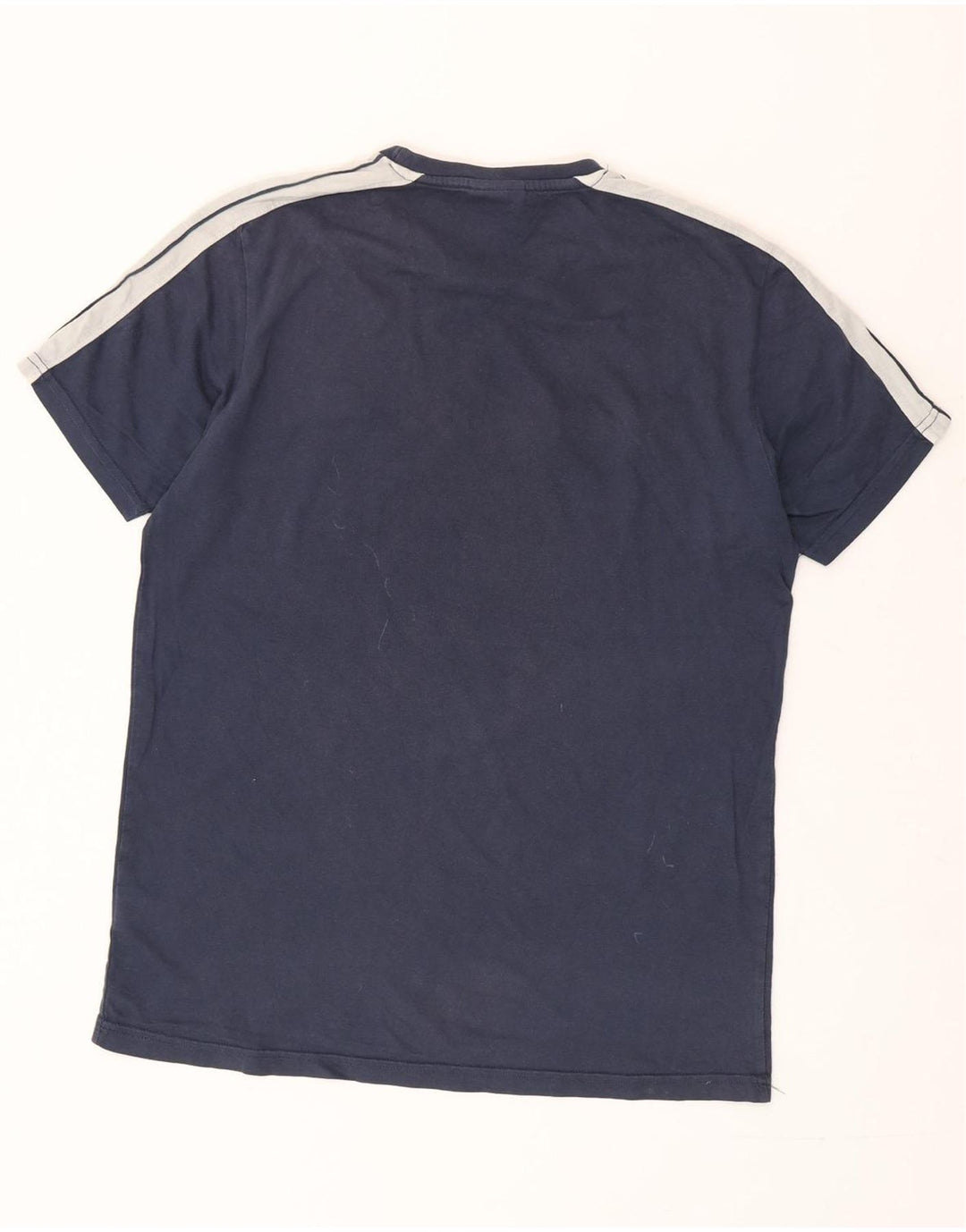 ELLESSE Herre T-Shirt Top Medium Marineblå Colourblock Bomuld