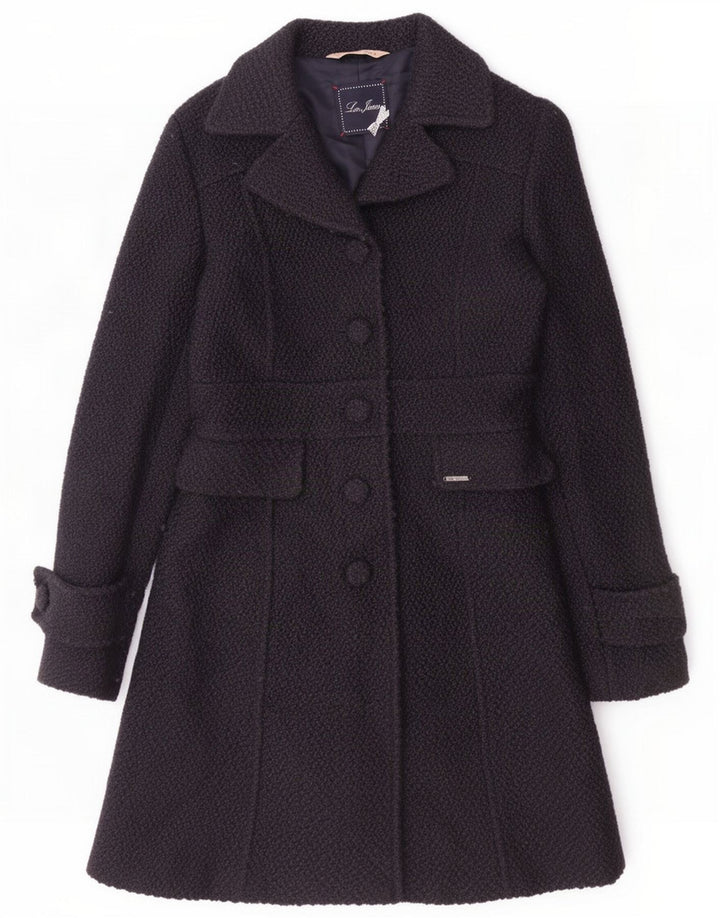 Liu Jo Dame Overfrakke IT 40 Small Navy Blue Wool