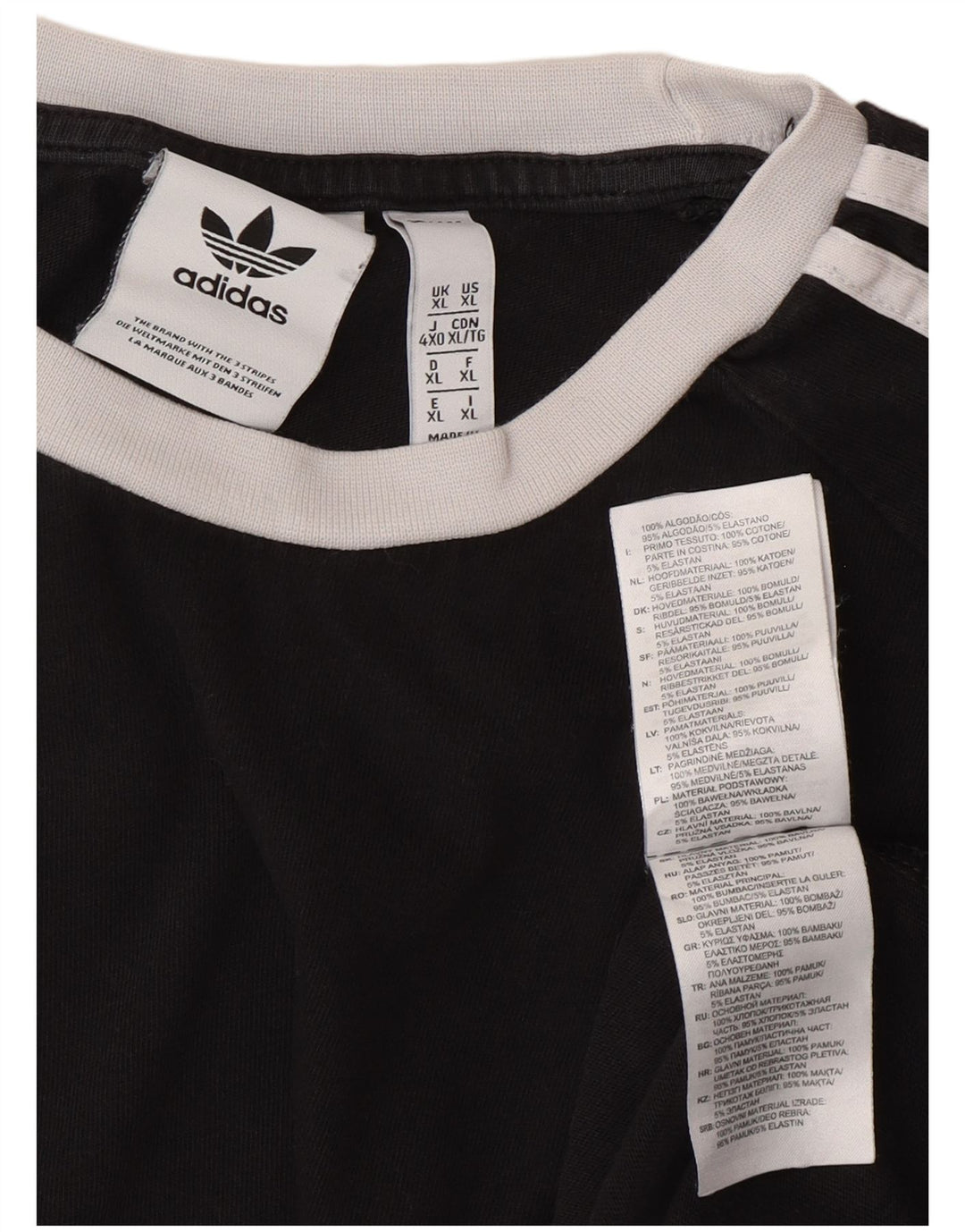Adidas Herre Top Langærmet XL Sort Colourblock Bomuld