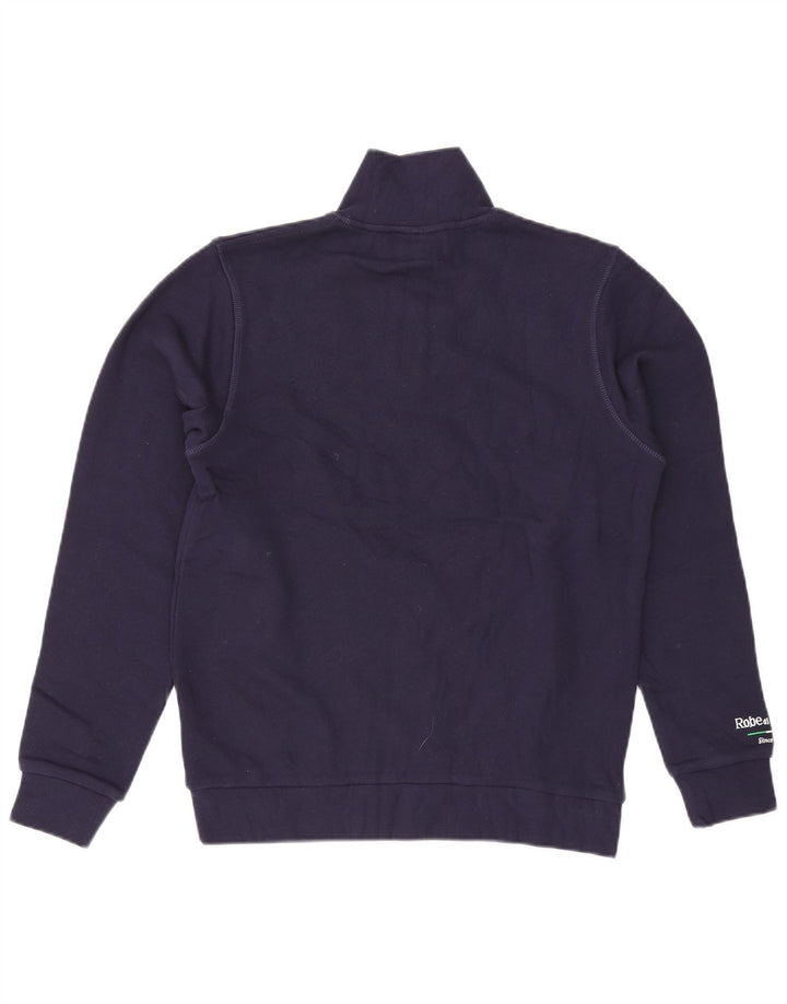 Kappa Herre Grafisk Zip Neck Sweatshirt Jumper Medium Navy Blue Bomuld
