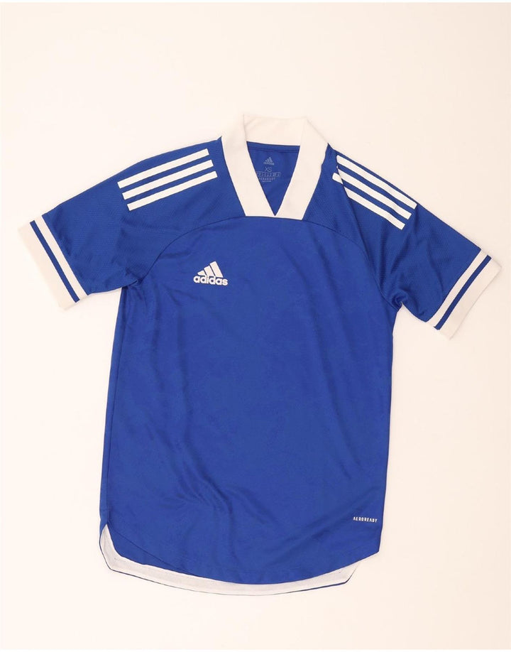 ADIDAS Mens Aeroready T-Shirt Top XS Blue Vintage Adidas and Second-Hand Adidas from Messina Hembry 