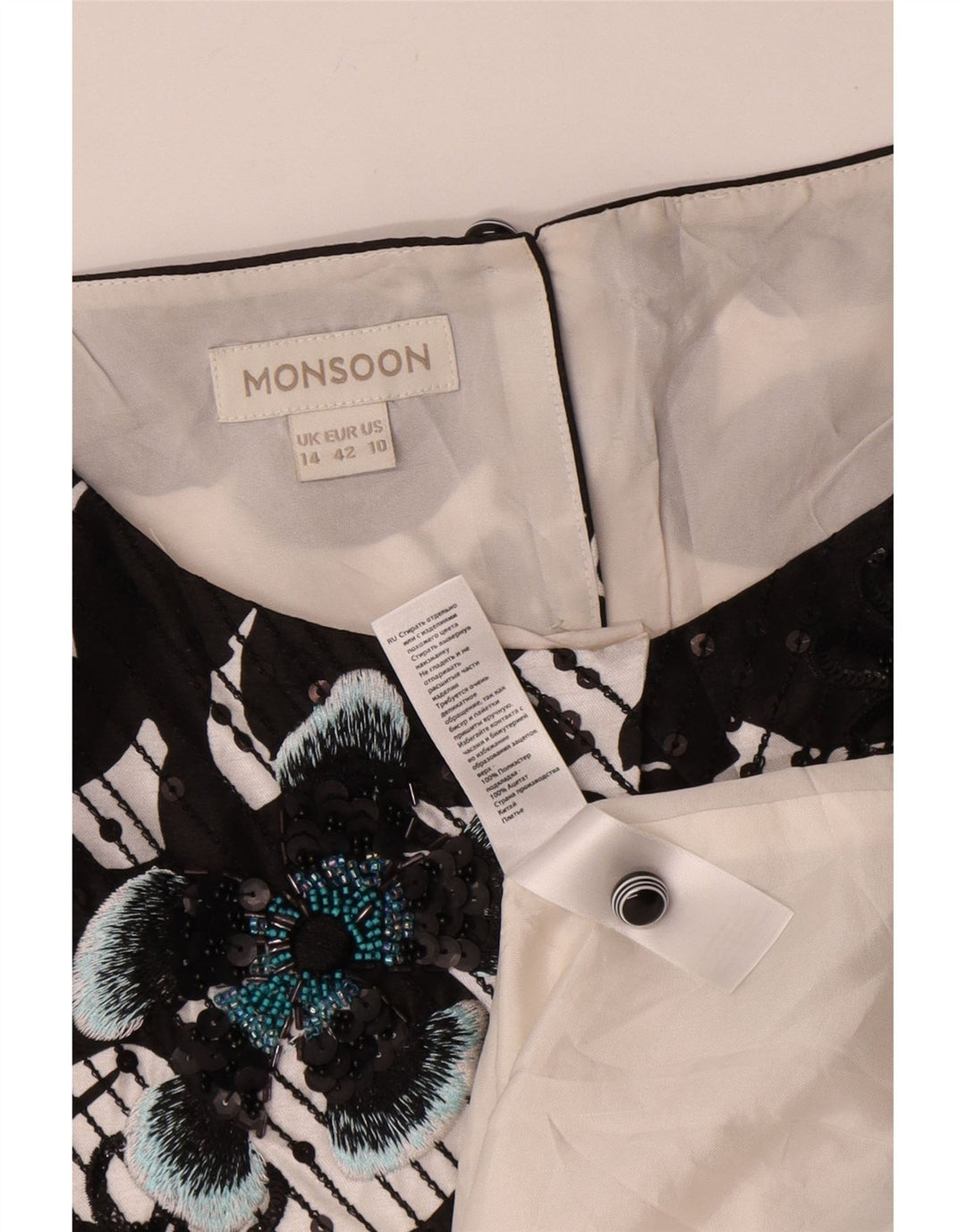 Monsoon Kvinders Ærmeløs Skede Kjole UK 14 Medium Multicolored Floral