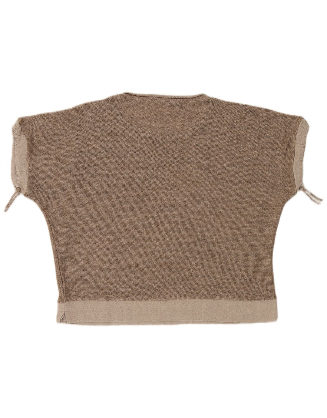 Vintage Kvinders Oversized Crop Top UK 18 XL Brun Geometrisk Moderne