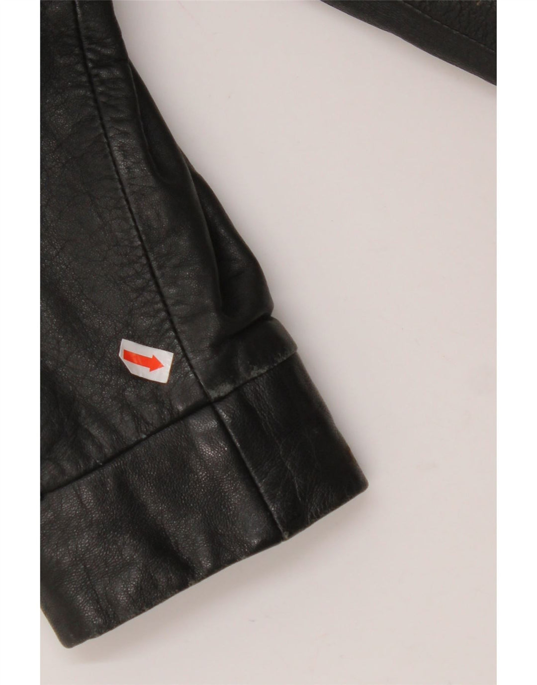 VINTAGE Oversized læderfrakke til kvinder IT 40 Lille sort læder