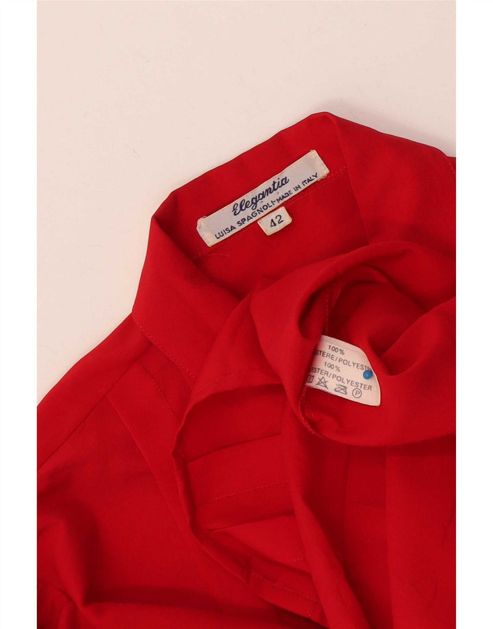 Luisa Spagnoli Dame Skjorte Bluse IT 42 Medium Rød Polyester