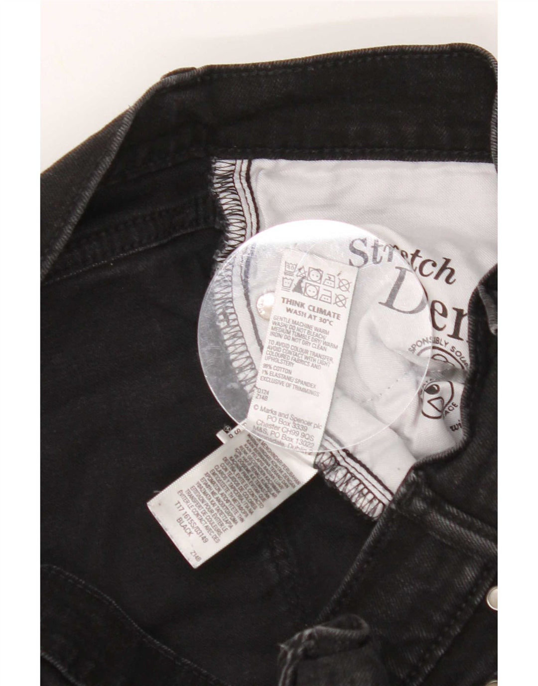 Marks & Spencer Herre Slim Jeans W30 L29 Sort Bomuld