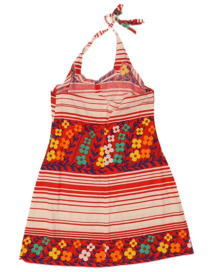 Vintage Kvinders Halter Dress UK 8 Small Multicolored Floral