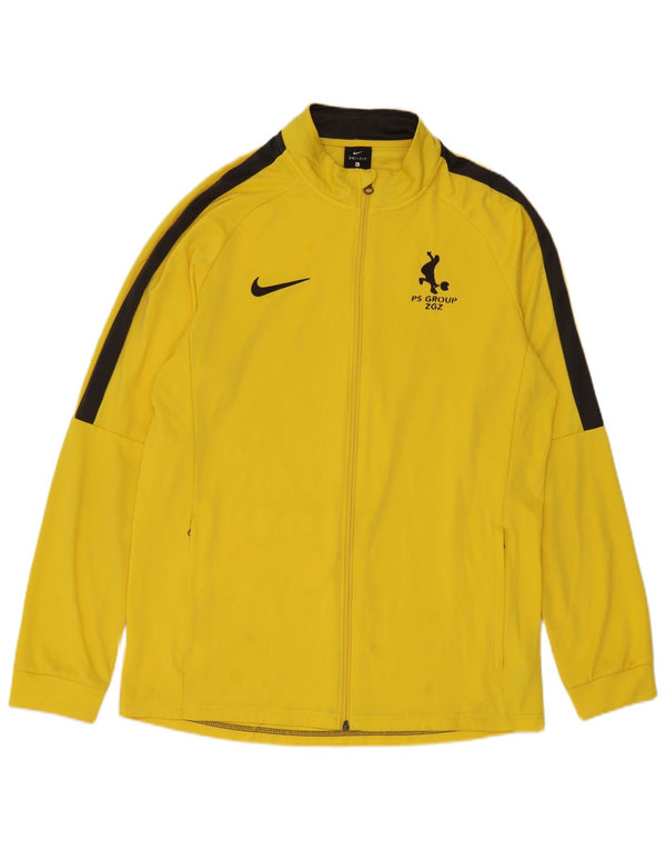 Nike Mens Graphic Tracksuit Top Jacket Large Yellow Colourblock Polyester