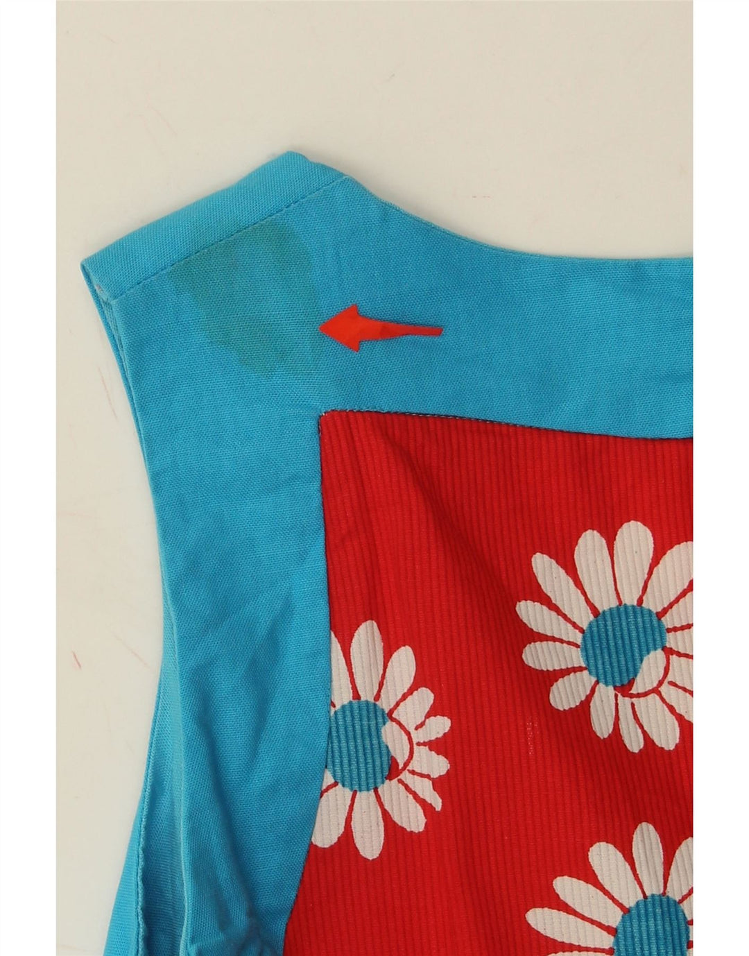 VINTAGE Womens Sleeveless A-Line Dress IT 44 Medium Red Floral