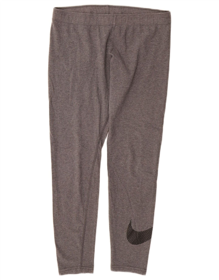Nike Dame Grafiske Leggings UK 12 Medium Grey Bomuld