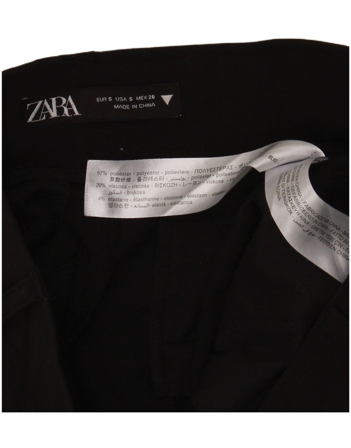 Zara Womens High Waist Hot Pants Small W26 Black Polyester