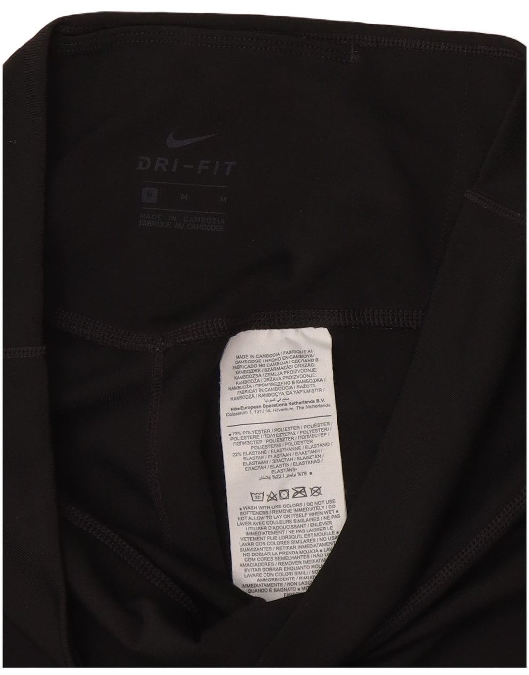 NIKE Dame Dri Fit Capri Leggings UK 12 Medium Sort Polyester