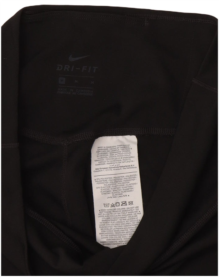 NIKE Dame Dri Fit Capri Leggings UK 12 Medium Sort Polyester