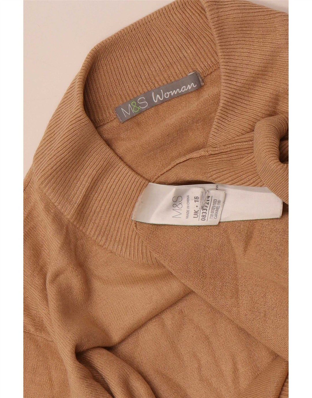 Marks & Spencer Dame Turtle Neck Jumper Sweater UK 16 Large Brown