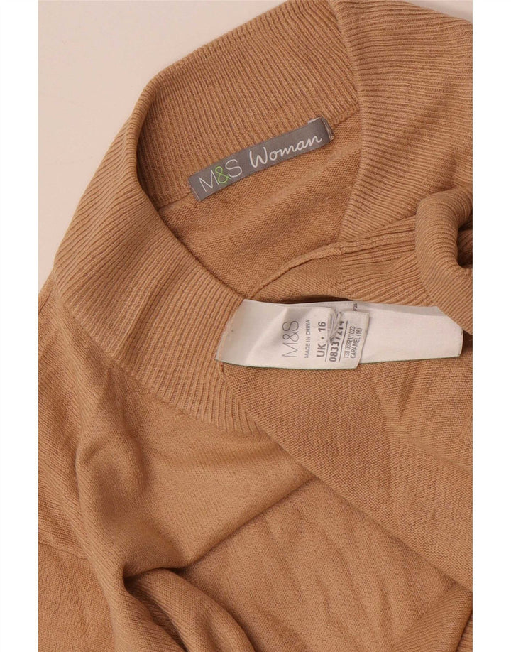 Marks & Spencer Dame Turtle Neck Jumper Sweater UK 16 Large Brown