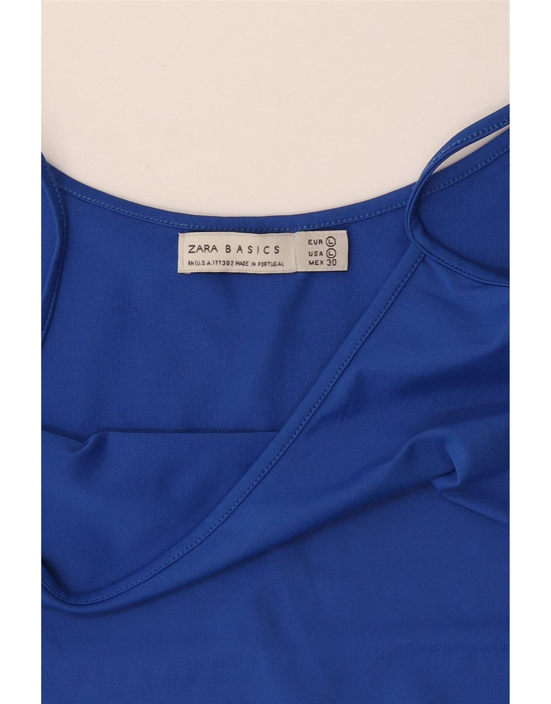 Zara Dame Crop Cami Top UK 14 Large Blue
