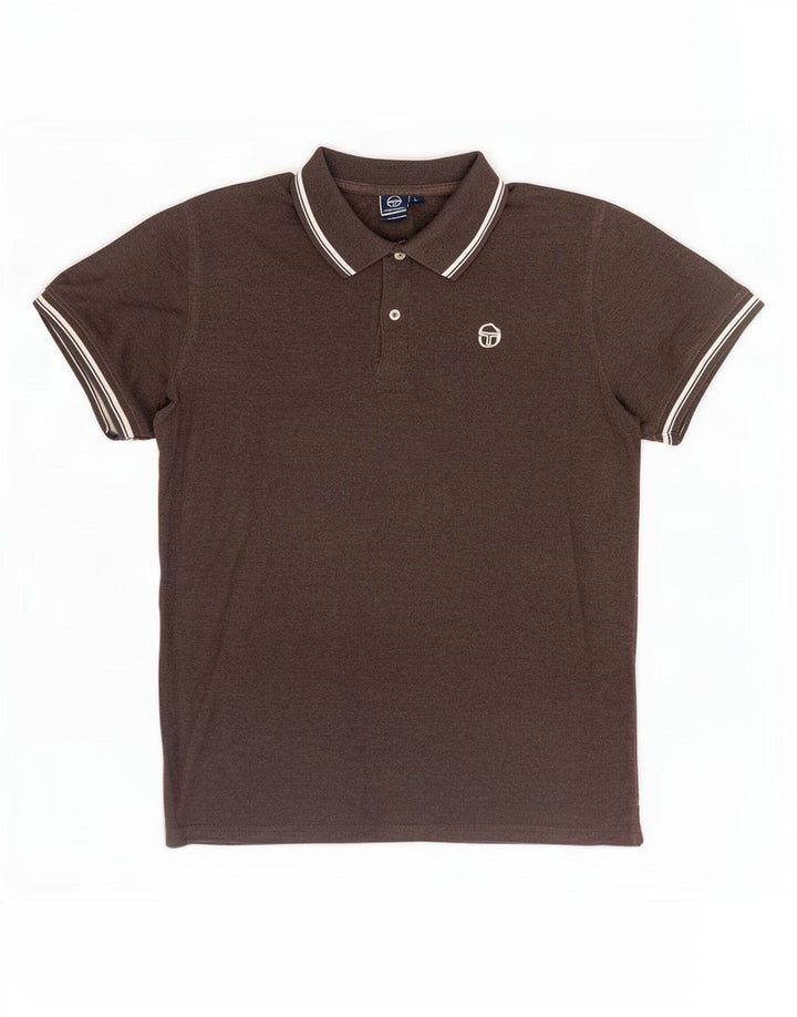 Sergio Tacchini herre polo skjorte stor brun
