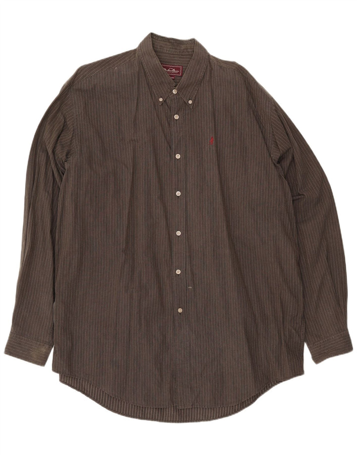 Marlboro Classics herreskjorte 3XL grå nålestribet bomuld