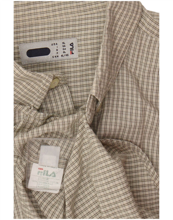 Fila Kortærmet Herreskjorte XL Beige Gingham Bomuld