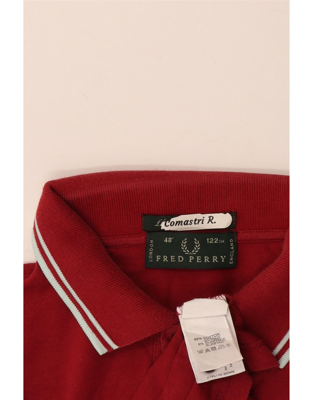 Fred Perry Herre poloshirt IT 48 Medium Bourgogne bomuld