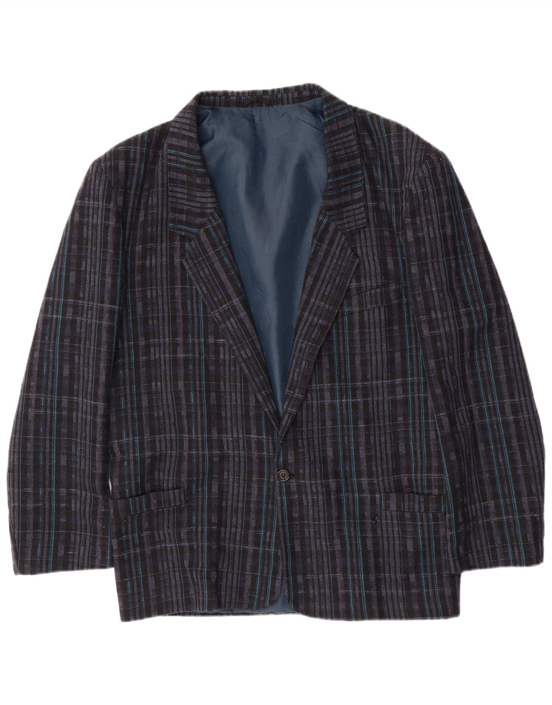 GIERRE Herre 1-knap blazerjakke UK 38 Medium Marineblå Geometrisk