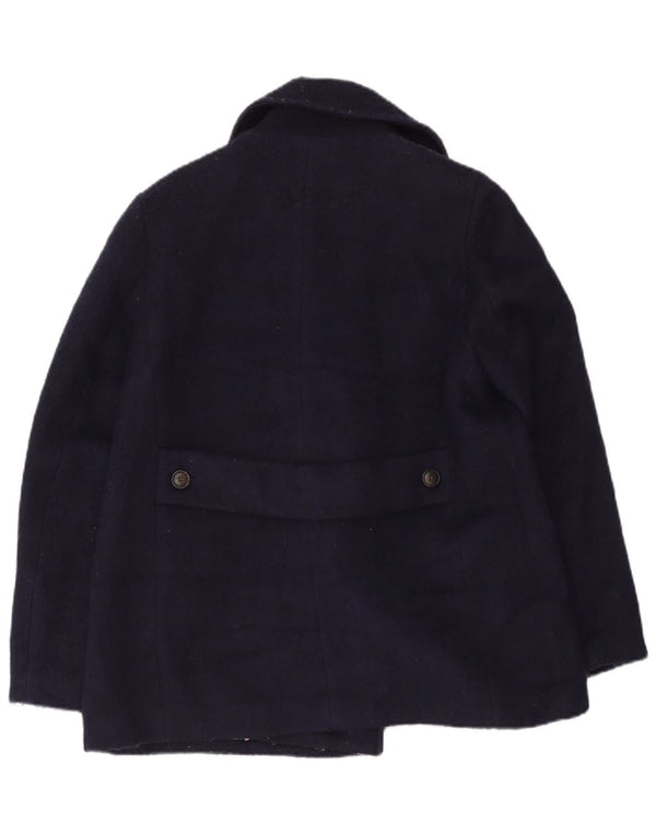 Joules Womens Pea Coat UK 12 Medium Navy Blue Polyester