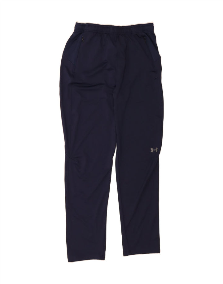 UNDER ARMOUR Boys Tracksuit Trousers 13-14 Years XL Navy Blue Polyester Vintage Under Armour and Second-Hand Under Armour from Messina Hembry 